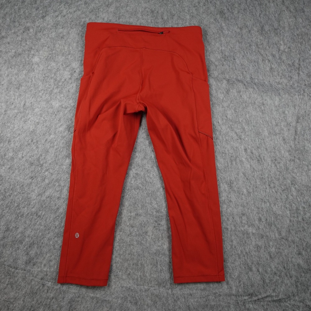 Lululemon Leggings Women Eight Red Speed Up Crop 21" Run Gym Athletic Workout - Picture 9 of 10